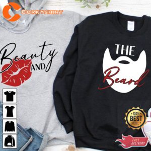 Beauty And The Beard Happy Valentines Day Couple Tee