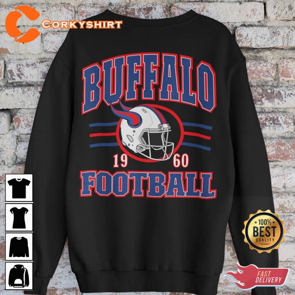 Buffalo Football 1960 NFL Football Crewneck Sweatshirt - Ink In Action