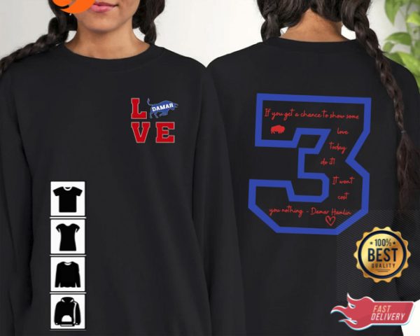 Buffalo Bills Love 3 Two Sides Shirt