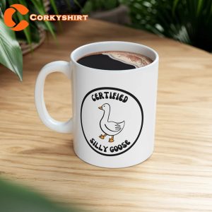 Certified Silly Goose Meme Gift For Coworker White Glossy Ceramic Coffee Mug