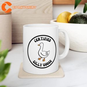 Certified Silly Goose Meme Gift For Coworker White Glossy Ceramic Coffee Mug