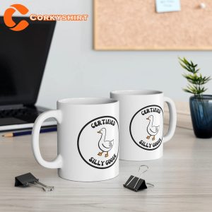 Certified Silly Goose Meme Gift For Coworker White Glossy Ceramic Coffee Mug