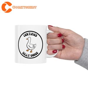 Certified Silly Goose Meme Gift For Coworker White Glossy Ceramic Coffee Mug