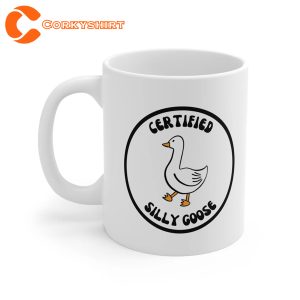 Certified Silly Goose Meme Gift For Coworker White Glossy Ceramic Coffee Mug