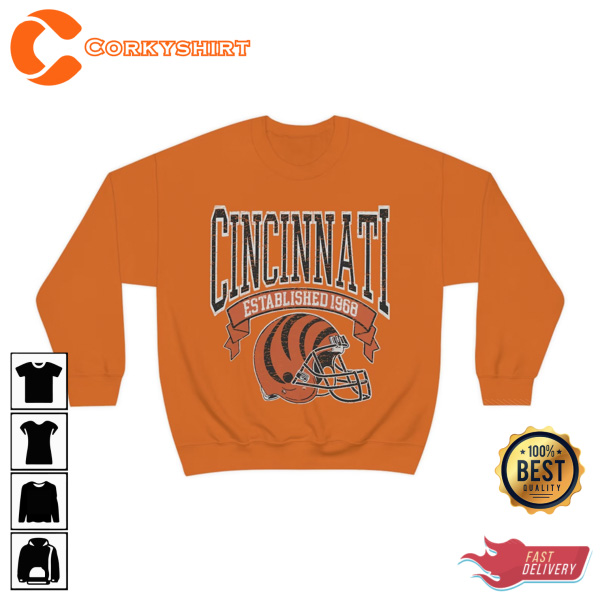 Cincinnati Bengals Shirt Vintage Style Established 1968 - Anynee