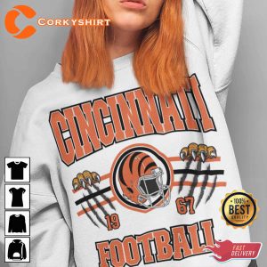 Cincinnati Bengals Football With Tiger's Claw Design Vintage Unisex Shirt