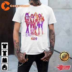 Colorful KISS Band Crew Music Fan Gift Unisex T-Shirt Design