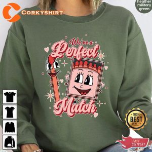 Couple Valentines Day Long We Are A Perfect Match Gift for Him Her Hoodie