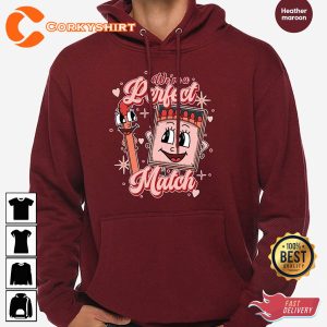 Couple Valentines Day Long We Are A Perfect Match Gift for Him Her Hoodie