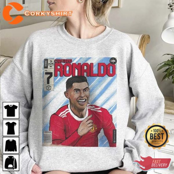 Cristiano Ronaldo Shirt Retro Vintage 90s Retro Graphic Tee Comic Rap Shirt