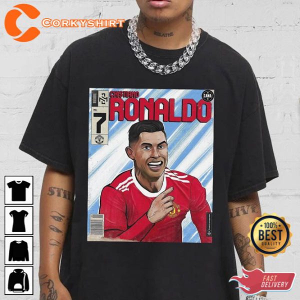 Cristiano Ronaldo Shirt Retro Vintage 90s Retro Graphic Tee Comic Rap Shirt