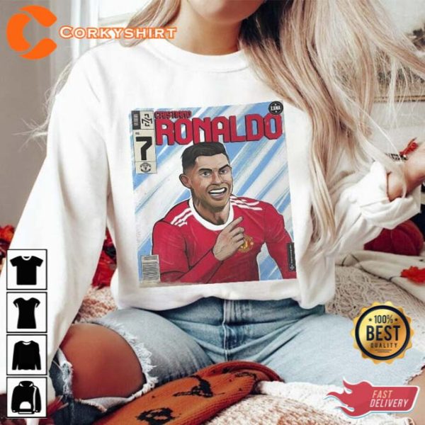 Cristiano Ronaldo Shirt Retro Vintage 90s Retro Graphic Tee Comic Rap Shirt