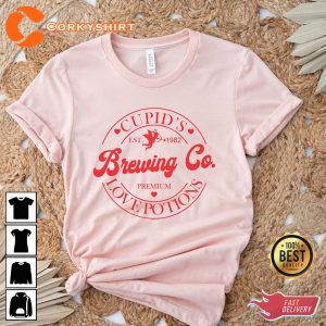 Cupid's Brewing Co Premium Love Potions Est 1982 Cute Valentines T-Shirt