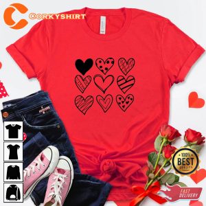 Cute Hearts Happy Womens Valentines Day Gift for Him Her Sweatshirt