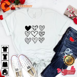 Cute Hearts Happy Womens Valentines Day Gift for Him Her Sweatshirt