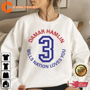 Damar Hamlin Shirt Bills Nation Loves You Damar Hamlin Tee