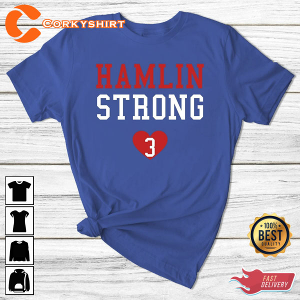 Damar Hamlin Sweatshirt Hamlin Strong 3 Blue Shirt - Anynee