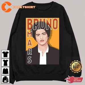 Digital Portrait Of Bruno Mars Singer Unisex Graphic Sweatshirt Design
