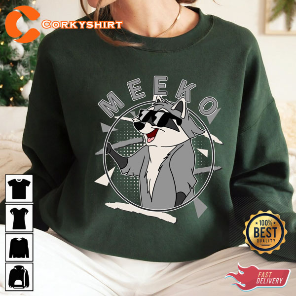 Disney Meeko 90's Portrait Pocahontas Meeko Portrait T-Shirt