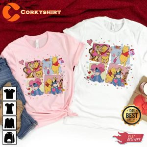 Disney Valentine Pooh Bear And Friend Valentine's Day Unisex Graphic Sweatshirt