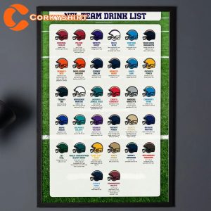 Football Team Cocktails Recipe Cocktail Cocktail Art Drink Bar Poster