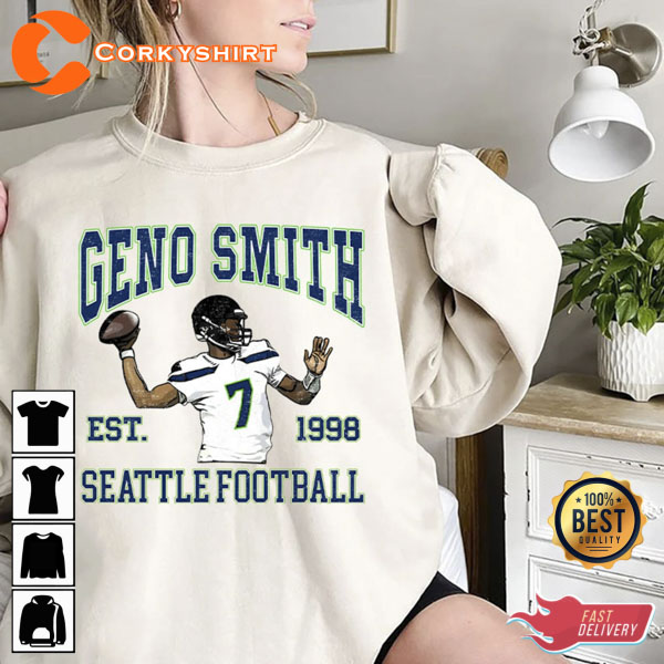 Geno Smith Vintage Sweatshirt Seattle Football Crewneck - Corkyshirt