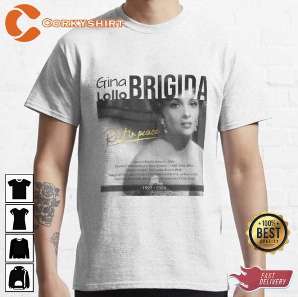 Gina Lollobrigida Golden Age of Hollywood Star T-shirt