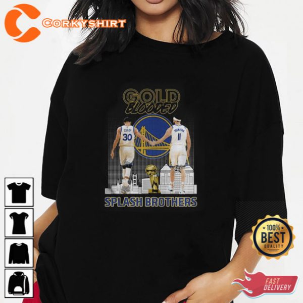 Gold Blooded Stephen Curry And Klay Thompson Spash Brother Signatures Tee