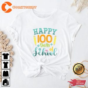 Happy 100 Days of School 100th Day Gift for Teacher Student Shirt