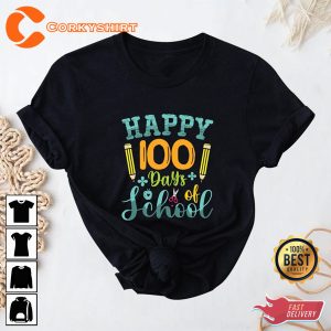 Happy 100 Days of School 100th Day Gift for Teacher Student Shirt