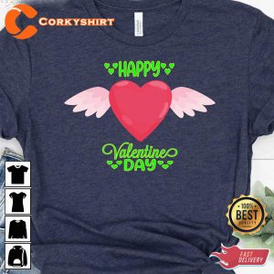 Happy Valentines Day Pink Heart Cute Unisex T-Shirt