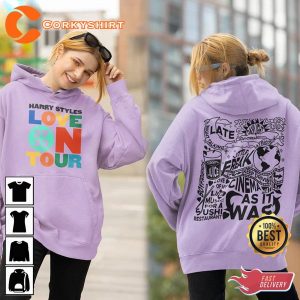 Harry Styles Love On Tour 2023 Harry’s House Tracklist Album Graphic Hoodie