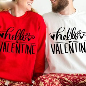 Hello Valentine Vintage Gift for Couple Unisex T-shirt