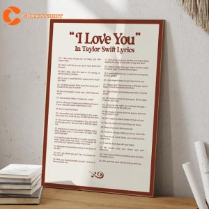 I LOVE YOU In Taylor Swift Lyrics Taylor Swift Poster Home Decor
