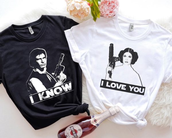 I Love You I Know Princess Leia Han Solo Couples Shirts Disney Matching Couples