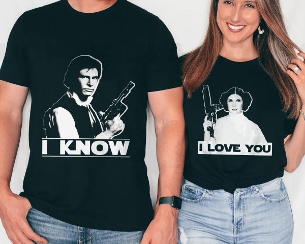 I Love You I Know Princess Leia Han Solo Couples Shirts Disney Matching Couples