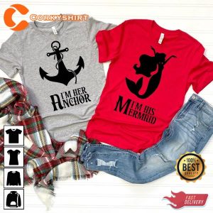 I'm Her Anchor And I'm His Mermaid Valentine's Day Couple Matching Love T-Shirt