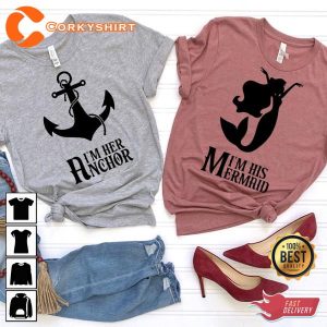 I'm Her Anchor And I'm His Mermaid Valentine's Day Couple Matching Love T-Shirt