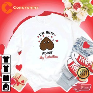 I’m Nuts About You Retro Funny Valentines Trendy Aesthetic Tee