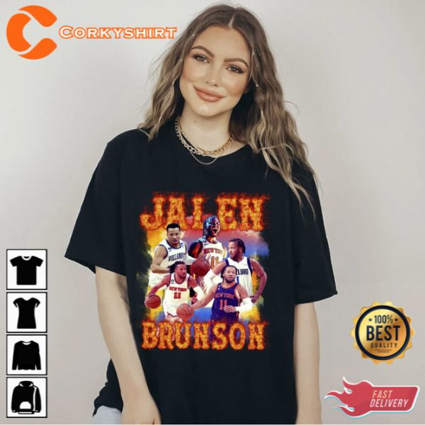 Jalen Brunson Vintage 90s Bootleg Basketball Unisex Shirt