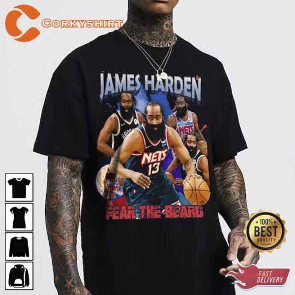 James Harden 90s Style Vintage Bootleg Graphic Tee Shirt