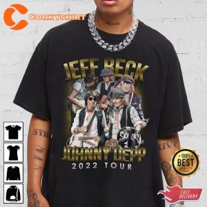 Jeff Beck And Johnny Depp Vintage 90s Graphic NA Tour T-Shirt