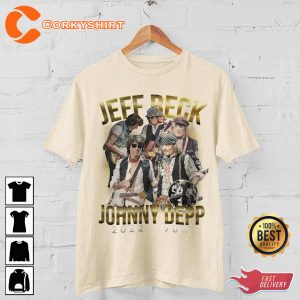 Jeff Beck And Johnny Depp Vintage 90s Graphic NA Tour T-Shirt