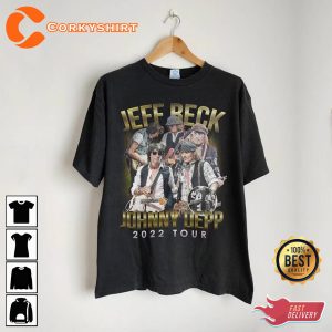 Jeff Beck And Johnny Depp Vintage 90s Graphic NA Tour T-Shirt