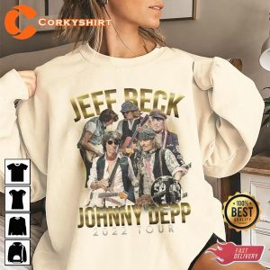 Jeff Beck And Johnny Depp Vintage 90s Graphic NA Tour T-Shirt