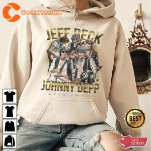 Jeff Beck And Johnny Depp Vintage 90s Graphic NA Tour T-Shirt