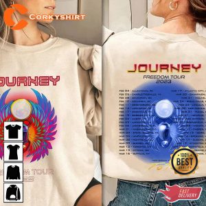 Journey 2023 Freedom Tour with Special Guest ToTo Rock Music Fan Gift T-Shirt