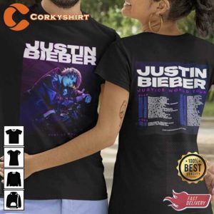 Justice World Tour 2023 Bieber Justin Bieber 2 Side T-Shirt