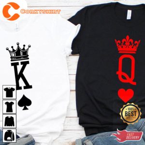 King And Queen Happy Valentines Day Couple T-Shirt