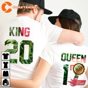 King and Queen Valentines King Queen Funny Matching Couple T-Shirt
